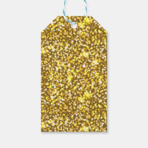 Golden glitter gift tags