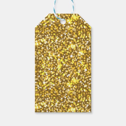 Golden glitter gift tags