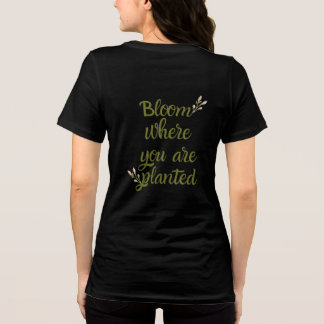 Golden Glitter Inspirational Black Tee
