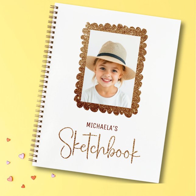 Golden Glitter Kids Photo Frame Notebook (Creator Uploaded)