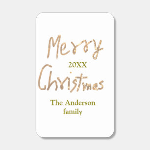 Golden glitter merry christmas add family name yea matchboxes