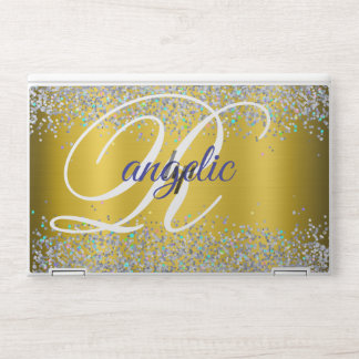 golden Glitter Monogram HP EliteBook X360 1030 HP Laptop Skin