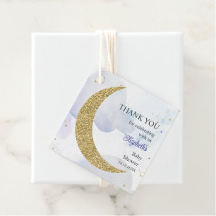 Golden Glitter Moon Thank You Favor Tag