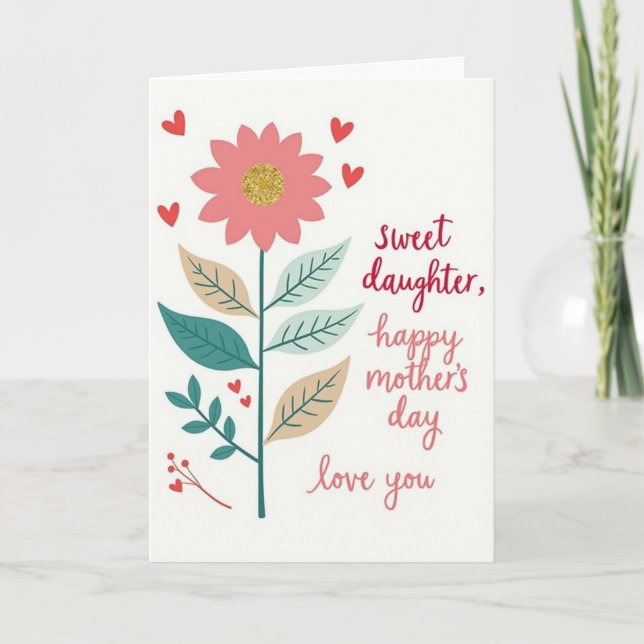 Golden Glitter Mothers Day Card (Front)