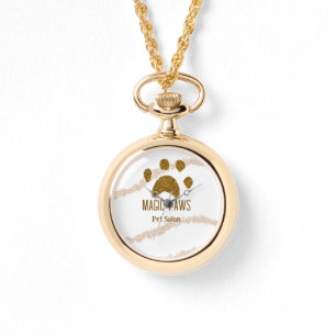 Golden glitter paws pet salon add name email websi watch