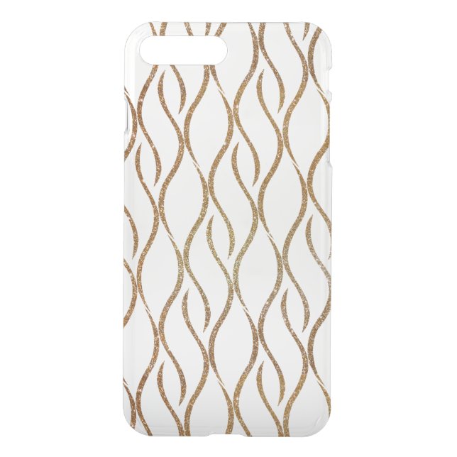Golden Glitter Ribbons Clear iPhone7 Plus Case (Back)