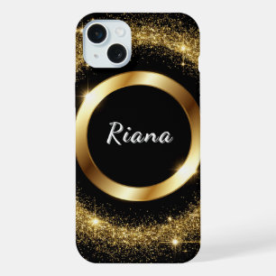 Golden Glitter Ring iPhone 15 Plus Case