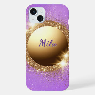 Golden Glitter Ring iPhone 15 Plus Case