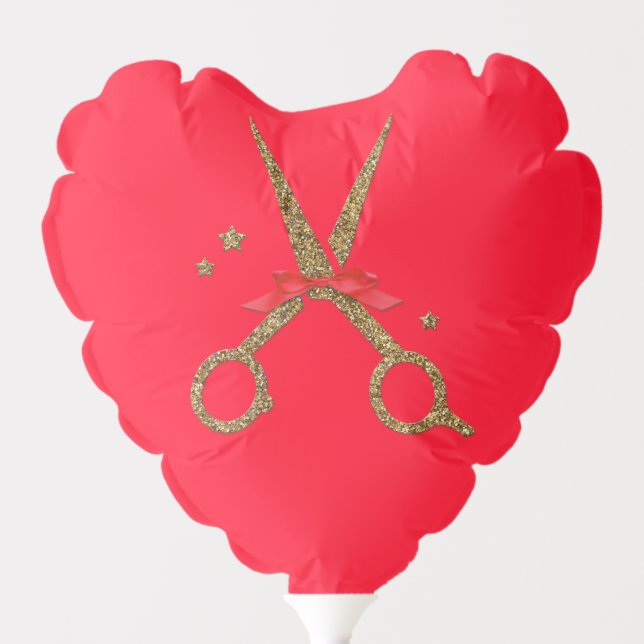 golden glitter scissors CUSTOM heart Balloon (Front)