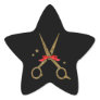 Golden glitter scissors - Hair dresser stylist Star Sticker