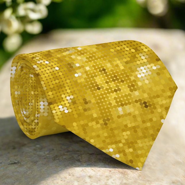 Golden Glitter Seamless Pattern Texture Neck Tie (Creator Uploaded)