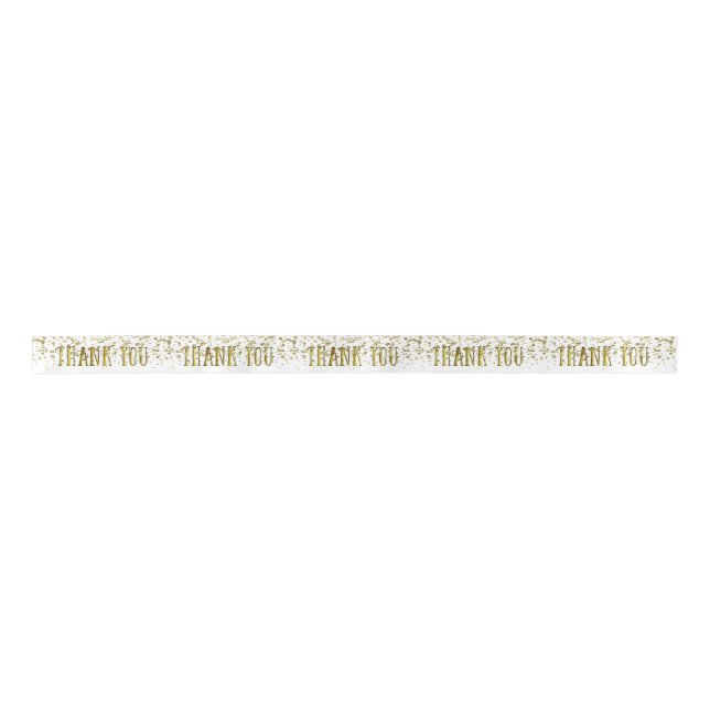 Golden Glitter Sequin Thank You Ribbon (Front)