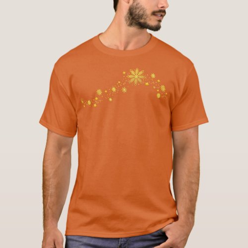 Golden glitter snowflakes T_Shirt