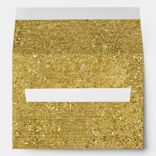 Golden Glitter Sparkle Gold Glam Birthday Party Envelope