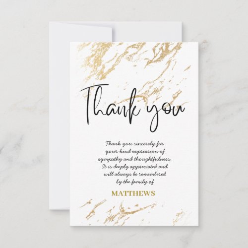 Golden Glitter Sparkle Personalized Wedding Thank You Card