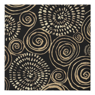 Golden glitter spirals, abstract, seamless texture faux canvas print