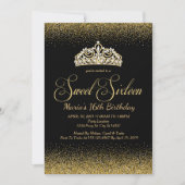 Golden Glitter, Sweet 16 Invitations (Front)
