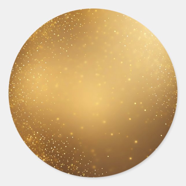 Golden Glitter Texture Classic Round Sticker (Front)