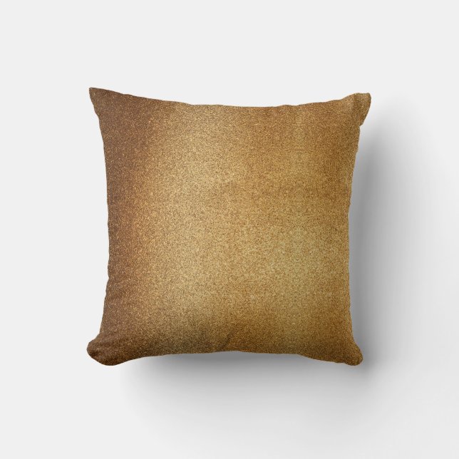 Golden Glitter Throw Pillow (Front)