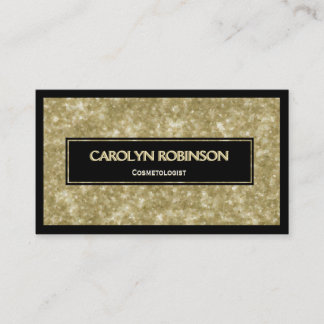 Golden Glitter with Black Label Business Card
