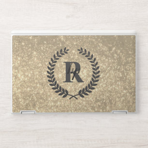 Golden Glitter With Monogram HP Laptop Skin