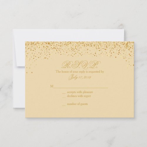 Golden Glitz Glitter Wedding Response Cards