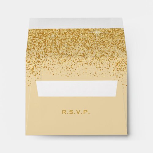 Golden Glitz Glitter Wedding Response Envelope