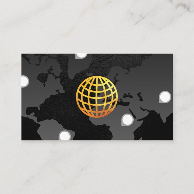 Golden Globe | Map of the World | Executive Busine Business Card (Front)