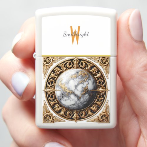 Golden Globe Ornate Frame Zippo Lighter