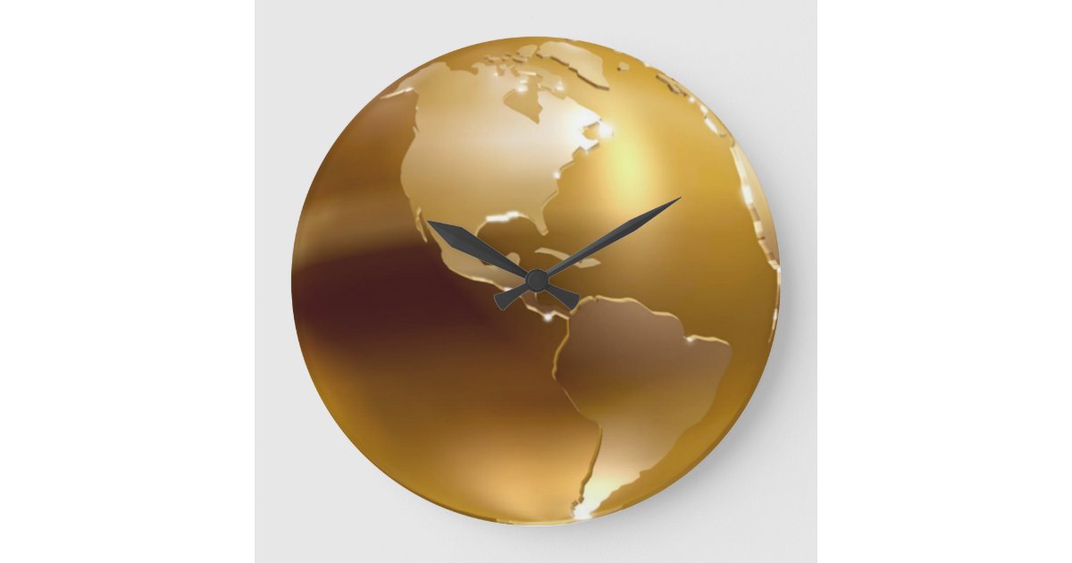 Golden Globe Wall Clock Zazzle