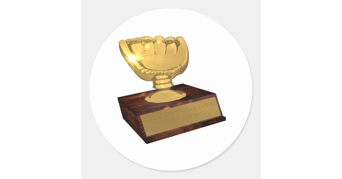 Golden Glove Award Classic Round Sticker | Zazzle