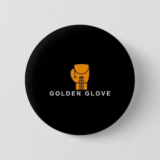 Golden-glove' Boxing Motivation  Button (Front)