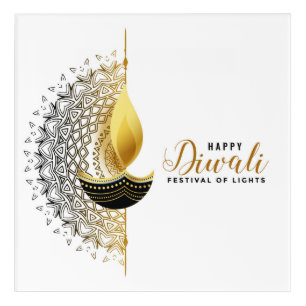 Golden Glow: A Diwali Blessing Acrylic Print