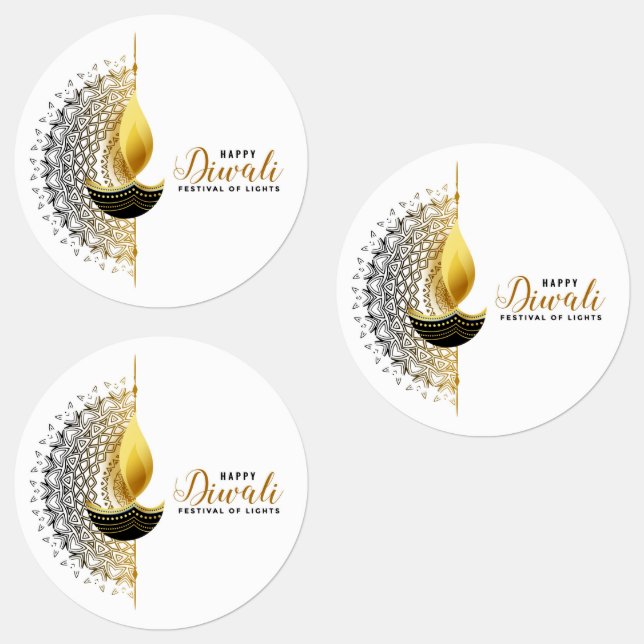 Golden Glow: A Diwali Blessing Labels (Group)