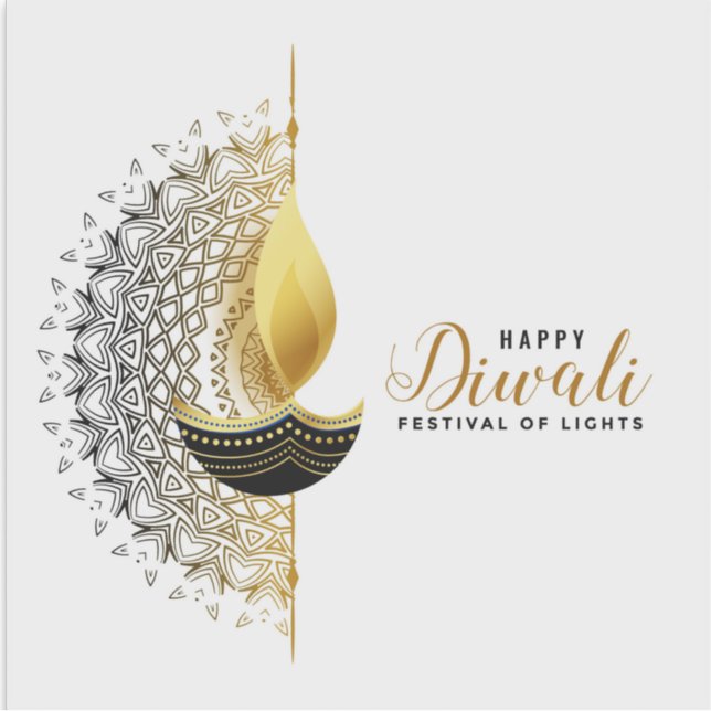 Golden Glow: A Diwali Blessing Sticker (Front)