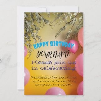 Golden Glow: A Flourishing Fantasy Celebration Invitation