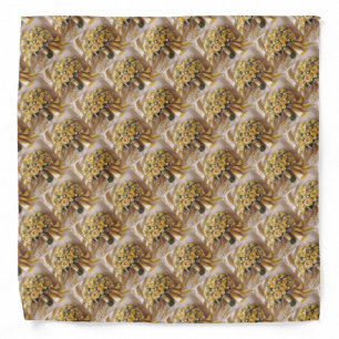 "Golden Glow: A Honeyed Rose Bouquet of Love" Bandana
