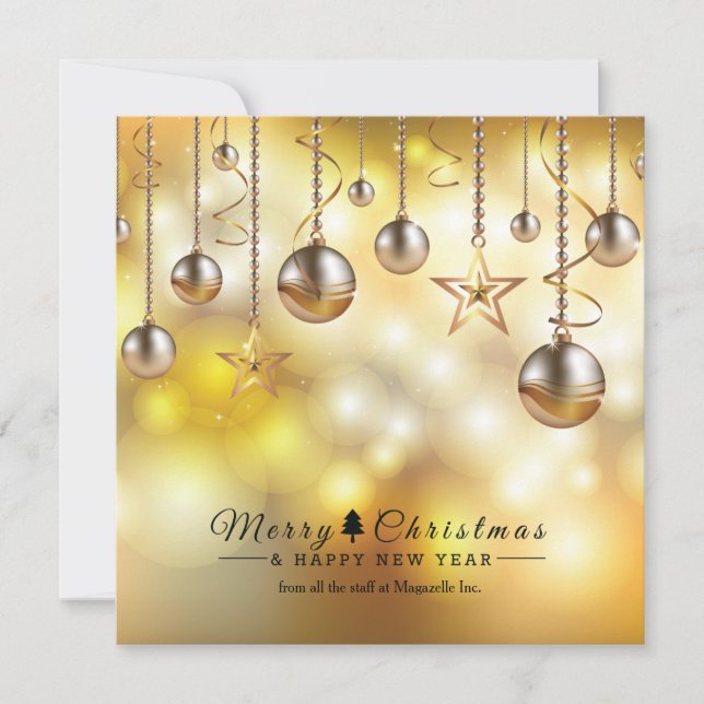 Golden Glow Corporate Holiday Cards (Front)