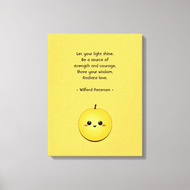 Golden Glow Kiwi Canvas Print (Front)