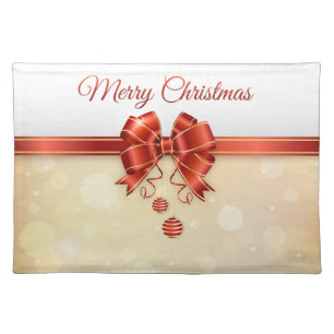 Golden Glow: Merry Christmas Elegance Cloth Placemat
