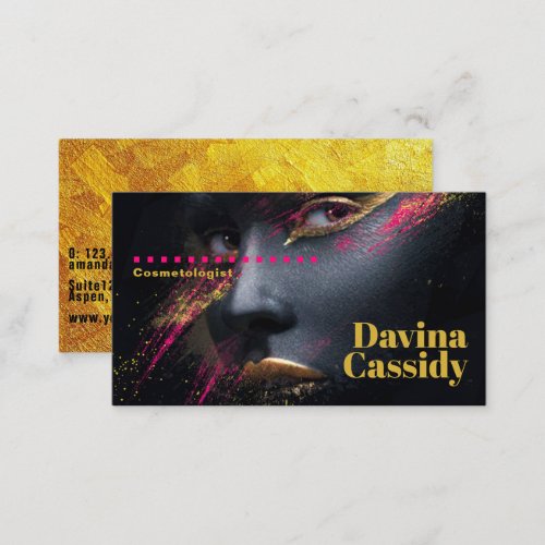 Golden Glow Neon Business Card