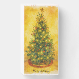 Golden Glow of Christmas Eve Wooden Box Sign