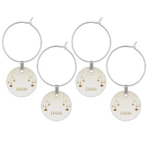 Golden Glow of Diwali Wine Charm