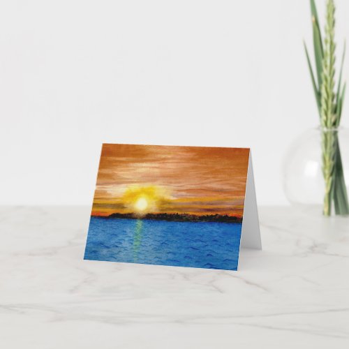 Golden Glow of Sunset in Door County WI Sympathy Card