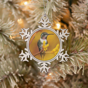 Golden Glow Snowflake Pewter Christmas Ornament