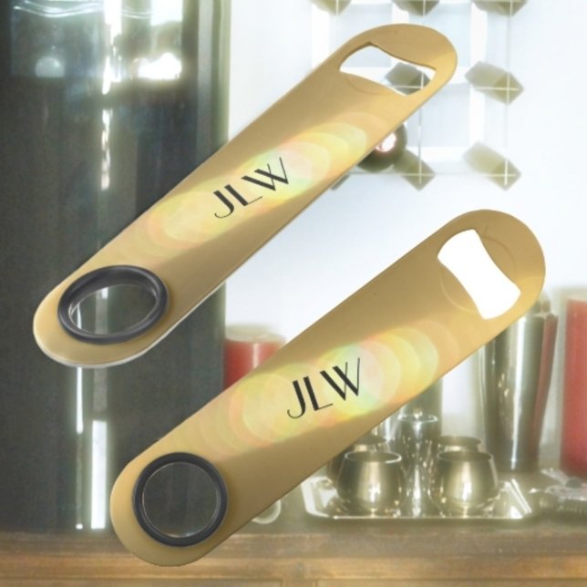 Golden Glow Stylish Glam Customizable Initials Bar Key (Creator Uploaded)