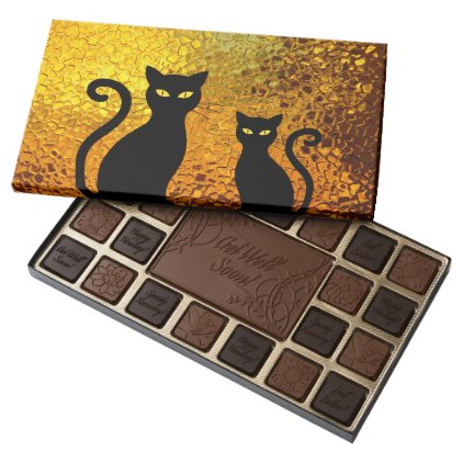 Golden Glow Textured Black Cat Kittens Assorted Chocolates