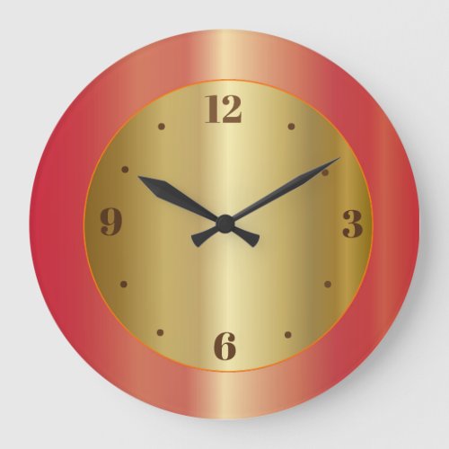 Golden Glow with Orange Red Border Kitchen  Clocks