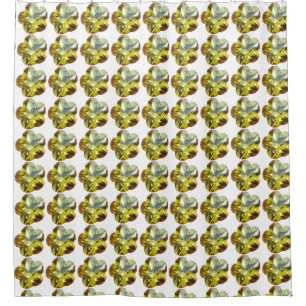 Golden Glow – Yellow Gemstone Flower Design Shower Curtain