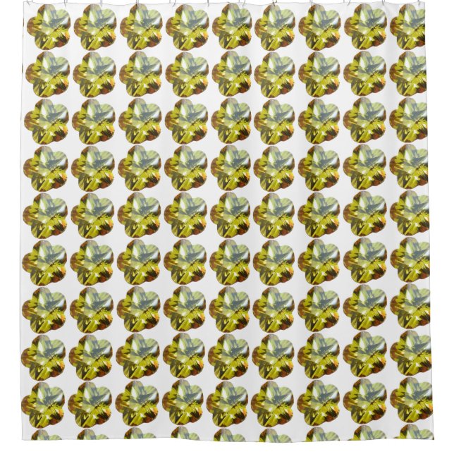 Golden Glow – Yellow Gemstone Flower Design Shower Curtain (Front)